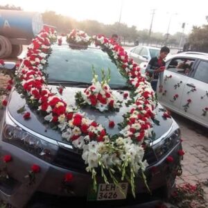 Fresh Red Rose Thick Garland Belt Car Decor