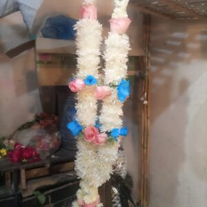 Artisanal Electric Blue & PINK Rose "Imperial" Tiered Haar