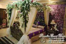 white gladilous  & Jasmine Hand-Woven Floral bed decoration