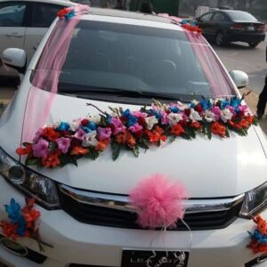 Fresh Multicolor Rose and gladilous Pink Net Car Decor