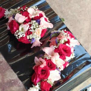 Imperial Crimson & Blush Handcrafted Rose and Gladiolus Gajray