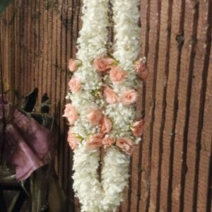 Artisanal PINK Rose & White Jasmine "Motiya" Handcrafted Haar