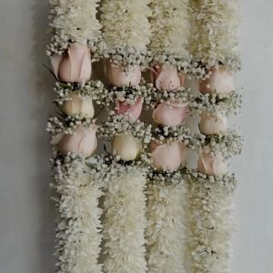 Pink & White with Baby Breath  Haar/Garland for groom & bride