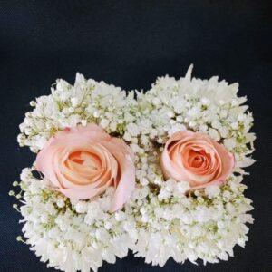 pink and white kangan with baby breath